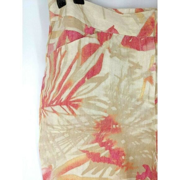 Chico's Tropical 100% Linen Pants Havana Shores Wide leg Multicolor - Picture 9 of 12